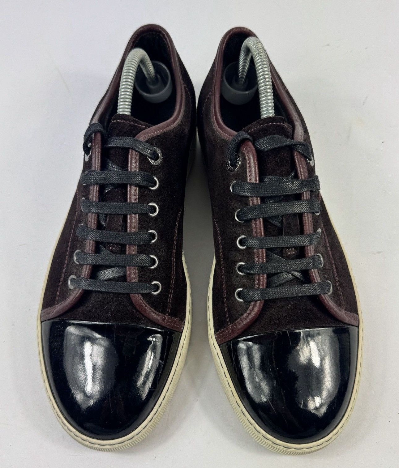 Lanvin BURGUBDY VELVET AND PATENT TOE SNEAKERS Size US 8 / EU 41 - 1 Thumbnail