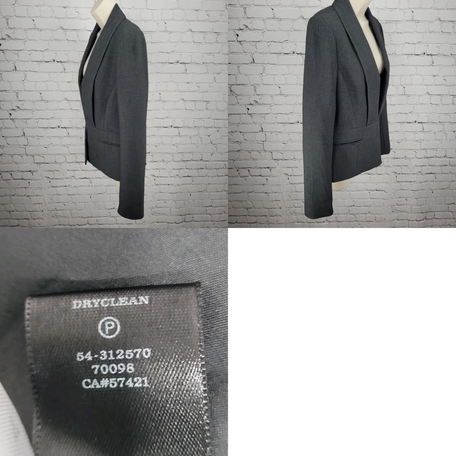 Ann Taylor VINTAGE Ann Taylor Gray Hook & Loop Shawl Lapel Lined Stretch Suit Jacket 8 Size M / US 6-8 / IT 42-44 - 9 Thumbnail