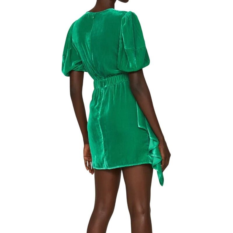 RHODE RHODE Mini Velvet Pia Dress in Green, Size US 0 Size XS / US 0-2 / IT 36-38 - 3 Thumbnail
