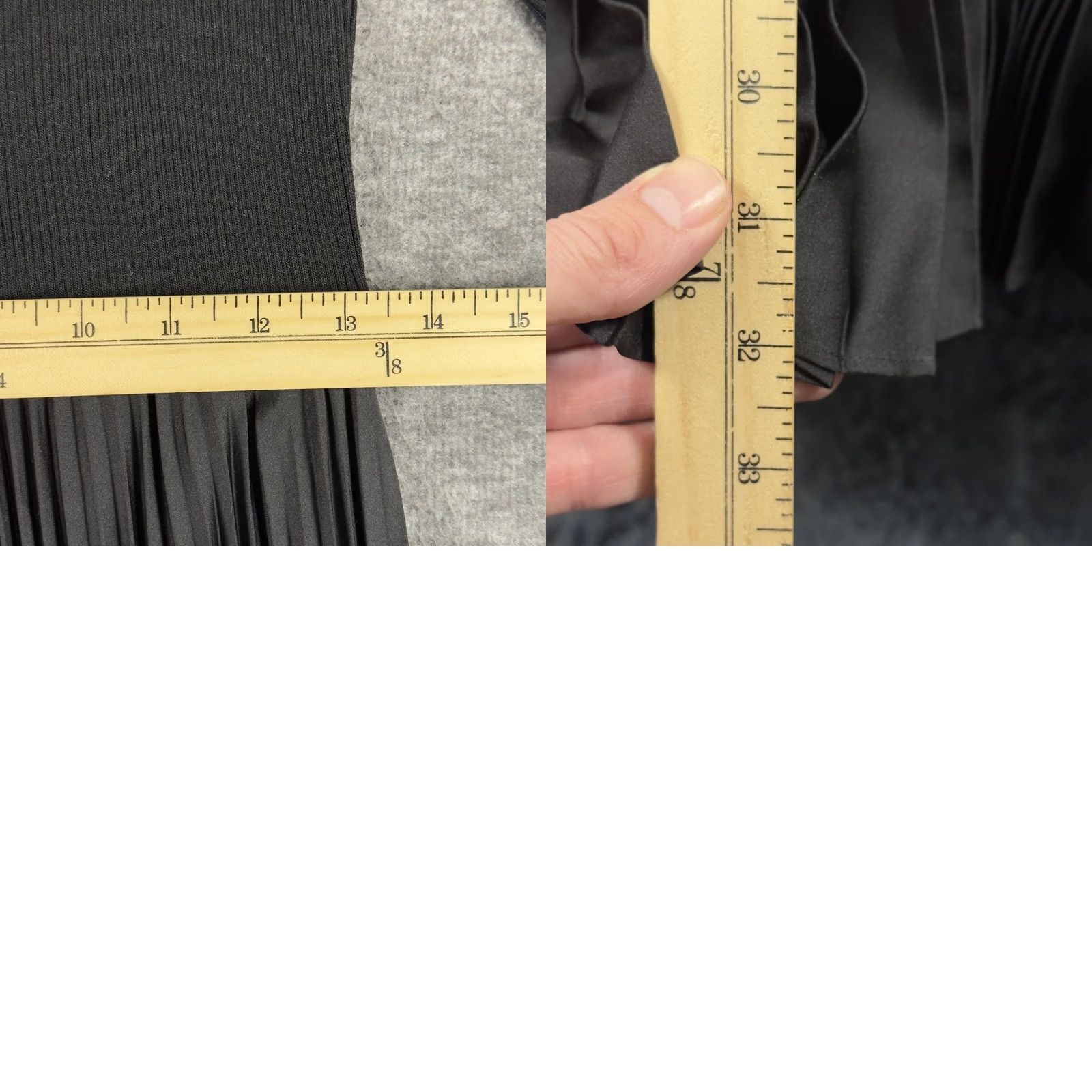 Elie Tahari Elie Tahari Dress Womens Medium Black Mock Neck Pleated Skirt Fit Flare Midi Size 32" / US 10 / IT 46 - 9 Thumbnail