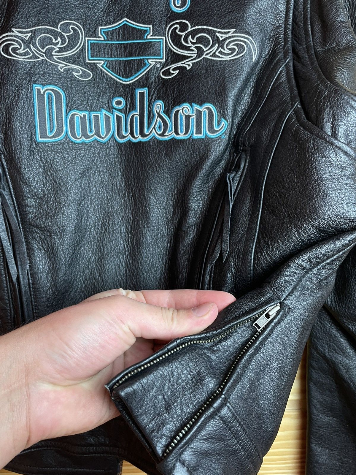 Harley Davidson × Vintage Harley Davidson Womens Motorcycle Biker Leather Jacket Size S / US 4 / IT 40 - 9 Thumbnail