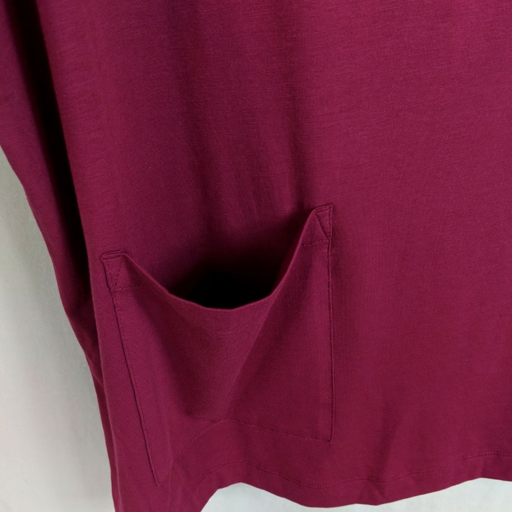 J. Jill J Jill Women's L cotton knit top 3/4 sleeve burgundy Sangria NWT Boxy Pullover Shirt Womens Size L / US 10 / IT 46 - 4 Thumbnail