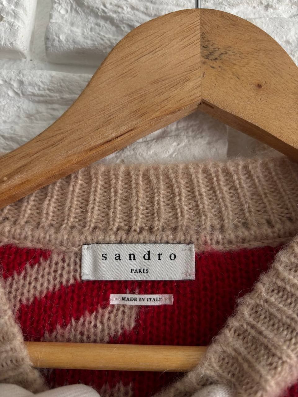 Sandro Sandro Ginn Checked Jacquard Sweater in Red RRP~380$ Size S / US 4 / IT 40 - 10 Thumbnail