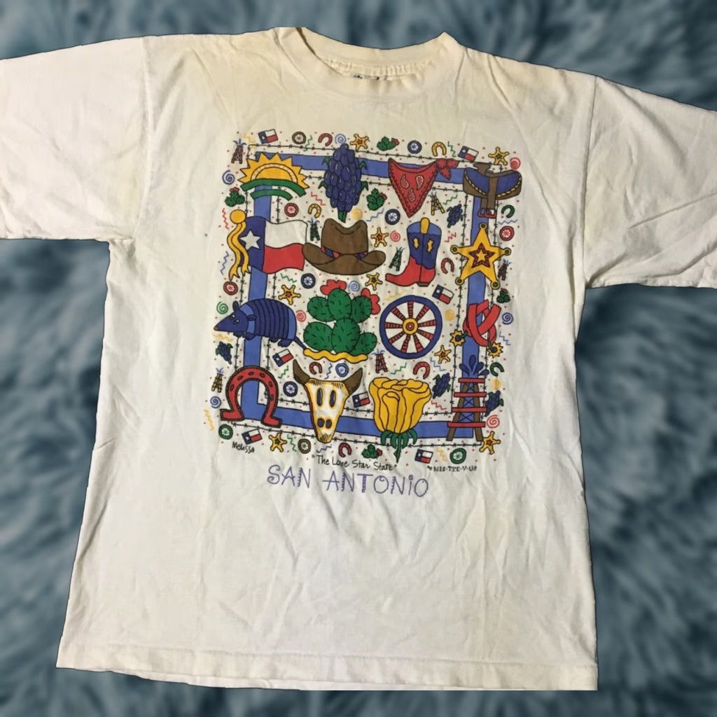 Vintage VINTAGE San Antonio Texas 90s Shirt L White Cowboy Western Rodeo Grunge 80s END: Size US L / EU 52-54 / 3 - 1 Thumbnail