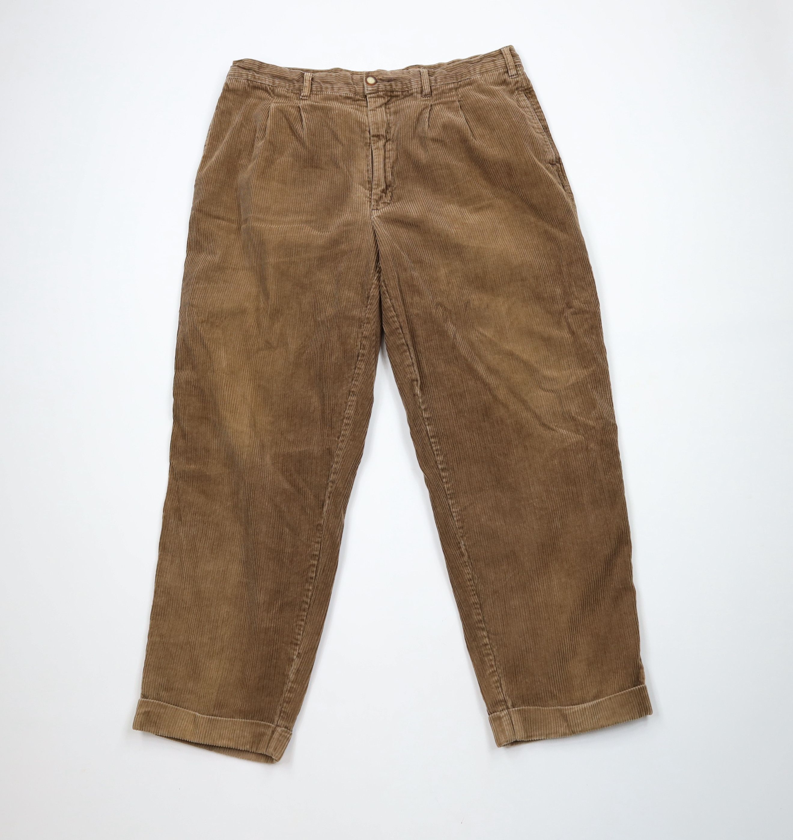 Vintage Vintage 90s Streetwear Cuffed Wide Leg Corduroy Pants Size US 36 / EU 52 - 1 Thumbnail