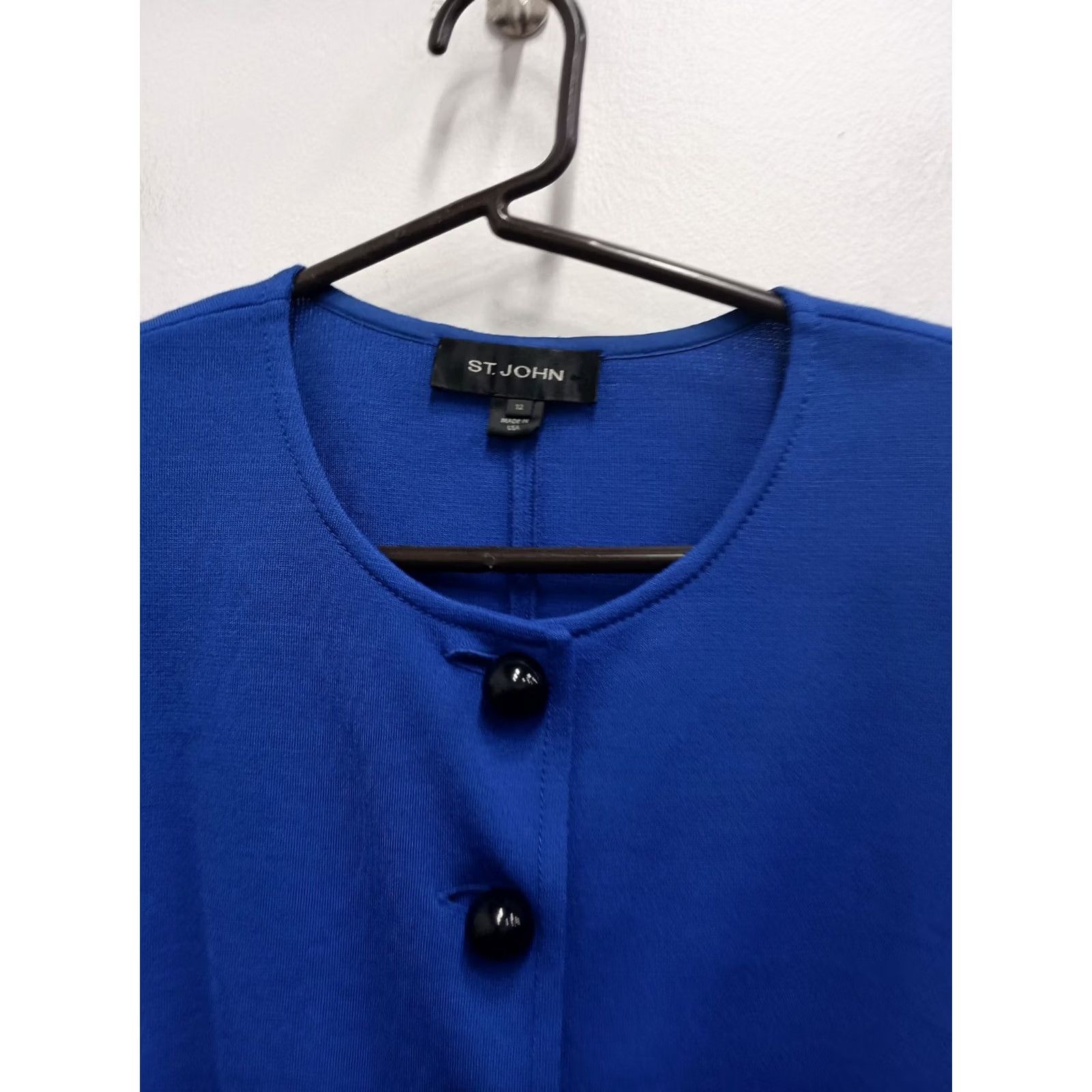 St. John St. John Jacket Women 12 Blue Black Wool Knit Santana Classic Timeless Old Money City Designer Formal Workwear Dressy Size XL / US 12-14 / IT 48-50 - 2 Thumbnail