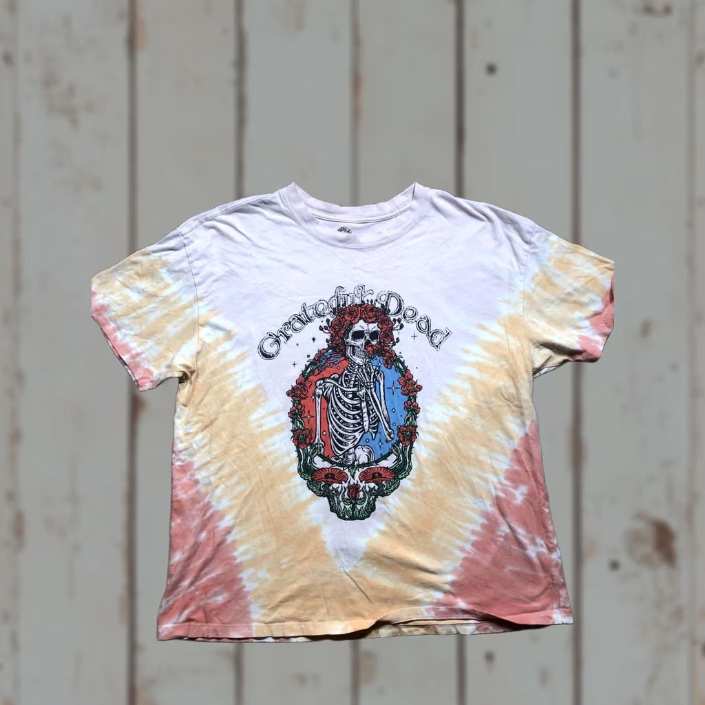 Vintage Grateful Dead Shirt Mens Large Tie Dye Skeleton Roses Graphic Band Rock Tee Size US L / EU 52-54 / 3 - 1 Thumbnail