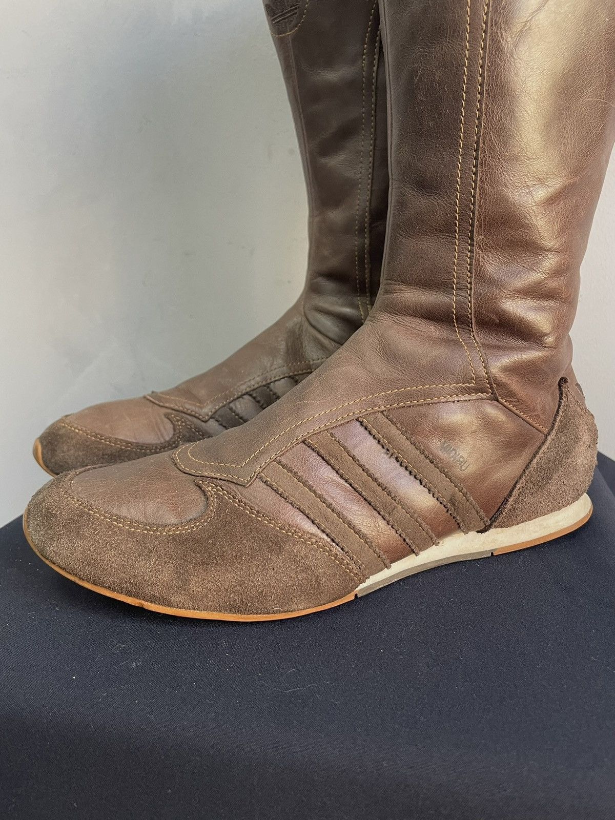 Yohji Yamamoto Adidas brown leather moto boxing boots shoes Y-3 style Size US 8 / IT 38 - 6 Thumbnail
