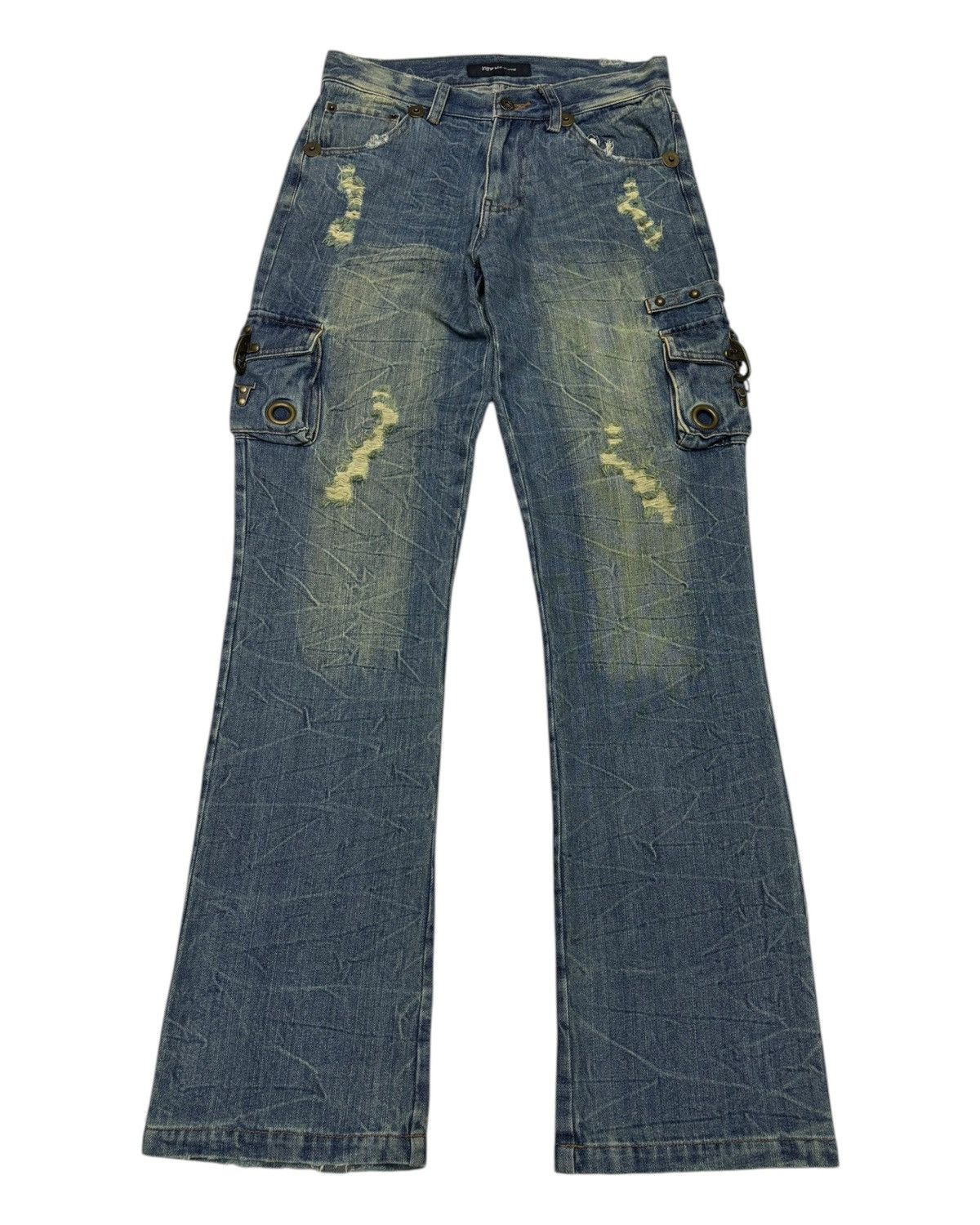 Hysteric Glamour × In The Attic × Junya Watanabe Vintage IN THE ATTIC Punk Bondage Multi Pocket Cargo Jeans Size US 29 - 1 Thumbnail