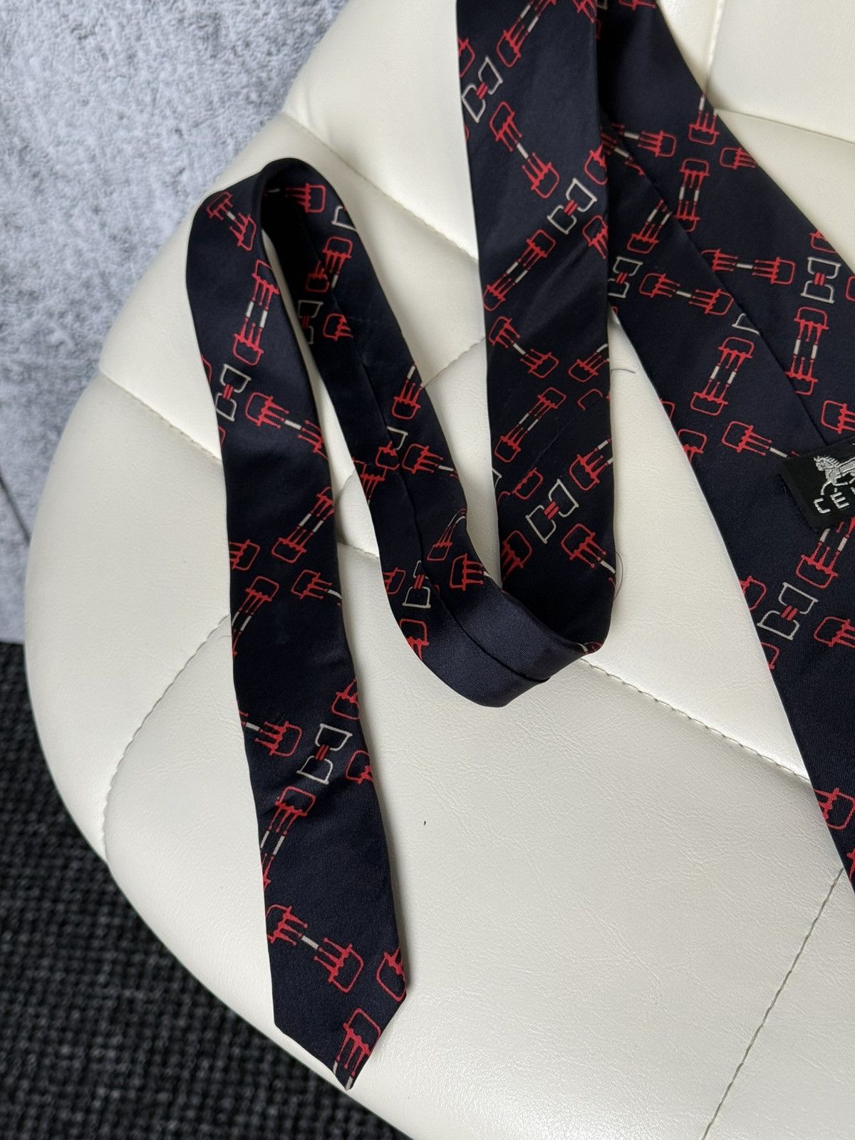 Celine Vintage CELINE Paris Silk Tie Geometric Pattern Necktie Size ONE SIZE - 8 Thumbnail