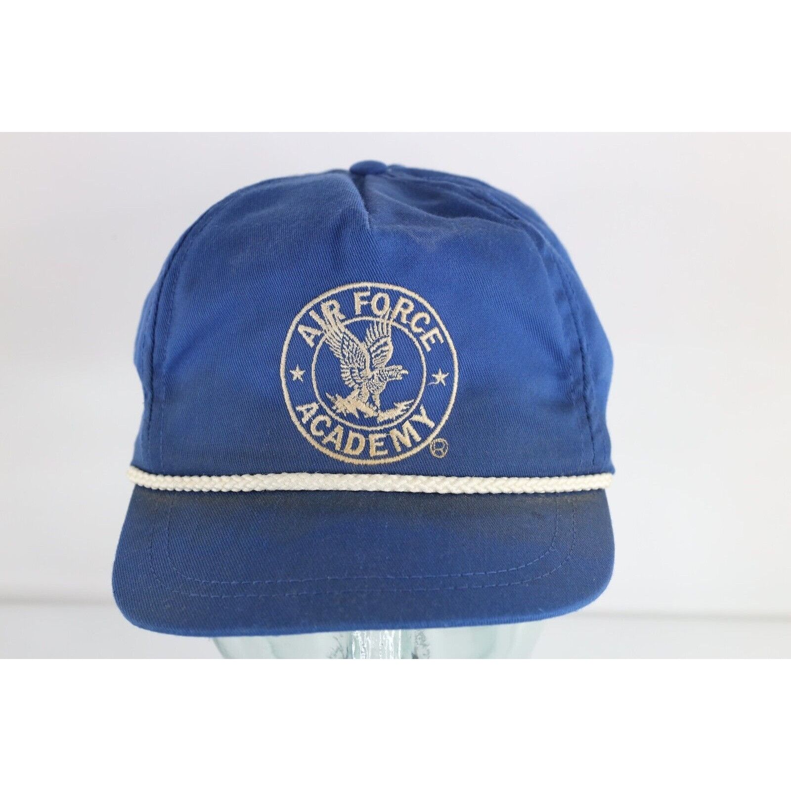 Vintage Vintage 80s Distressed Air Force Academy Leather Strap Hat Size ONE SIZE - 1 Thumbnail