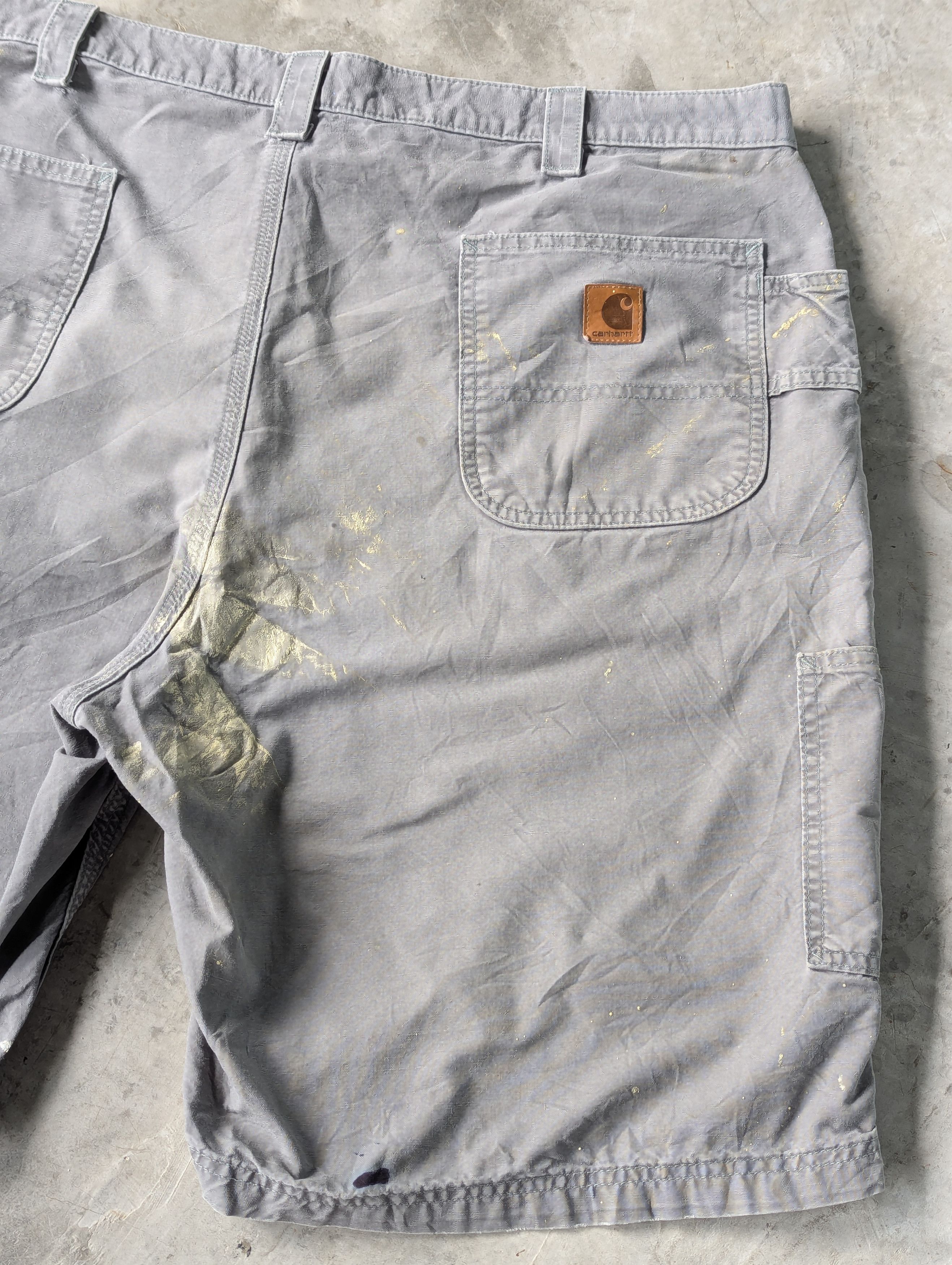 Carhartt Distressed Faded Paint Gray Carhartt Short Cargo Pants Baggy Size US 42 / EU 58 - 2 Thumbnail
