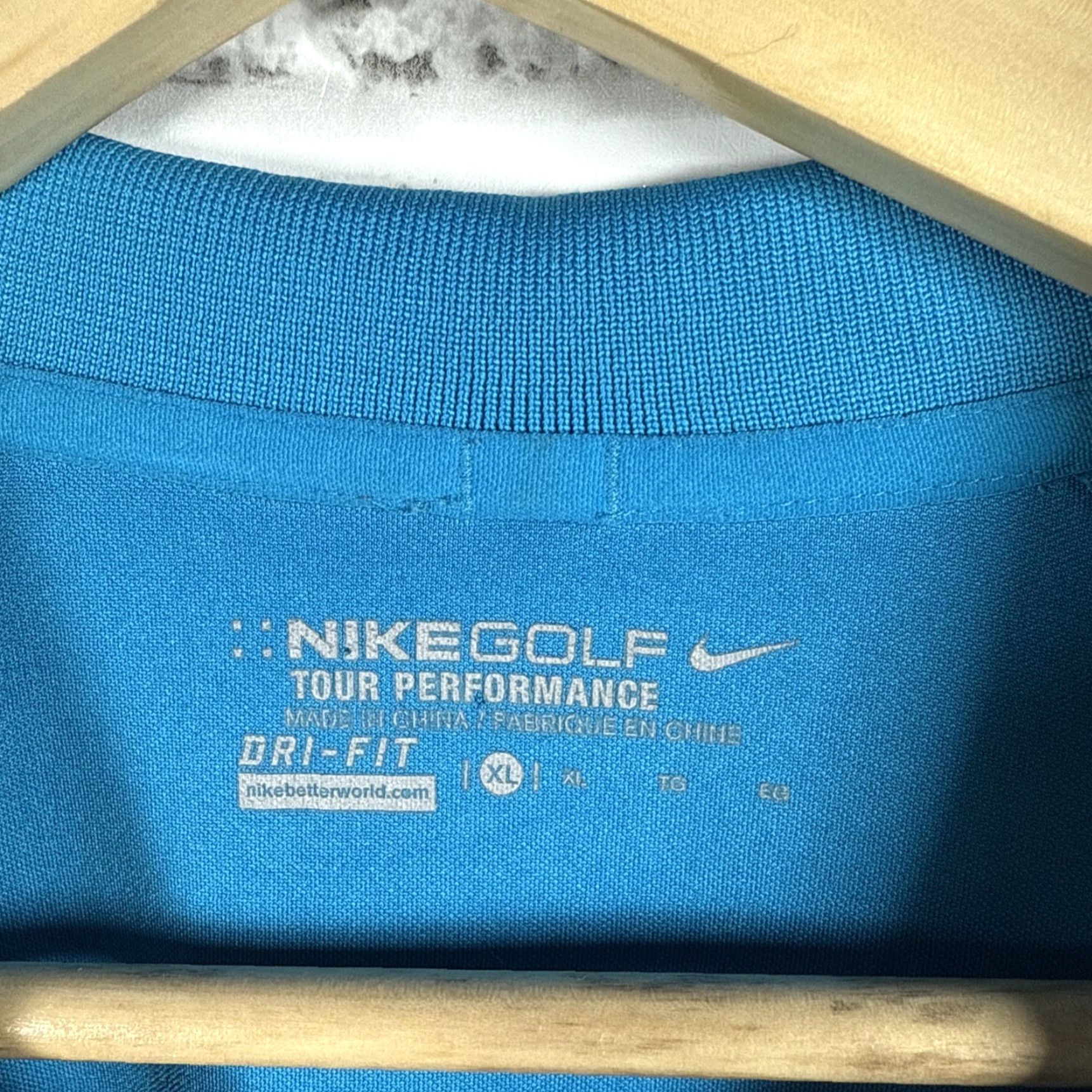 Nike VINTAGE Nike Golf Tour Performance Blue Polo Shirt Mens XL DRI FIT Size US XL / EU 56 / 4 - 3 Thumbnail