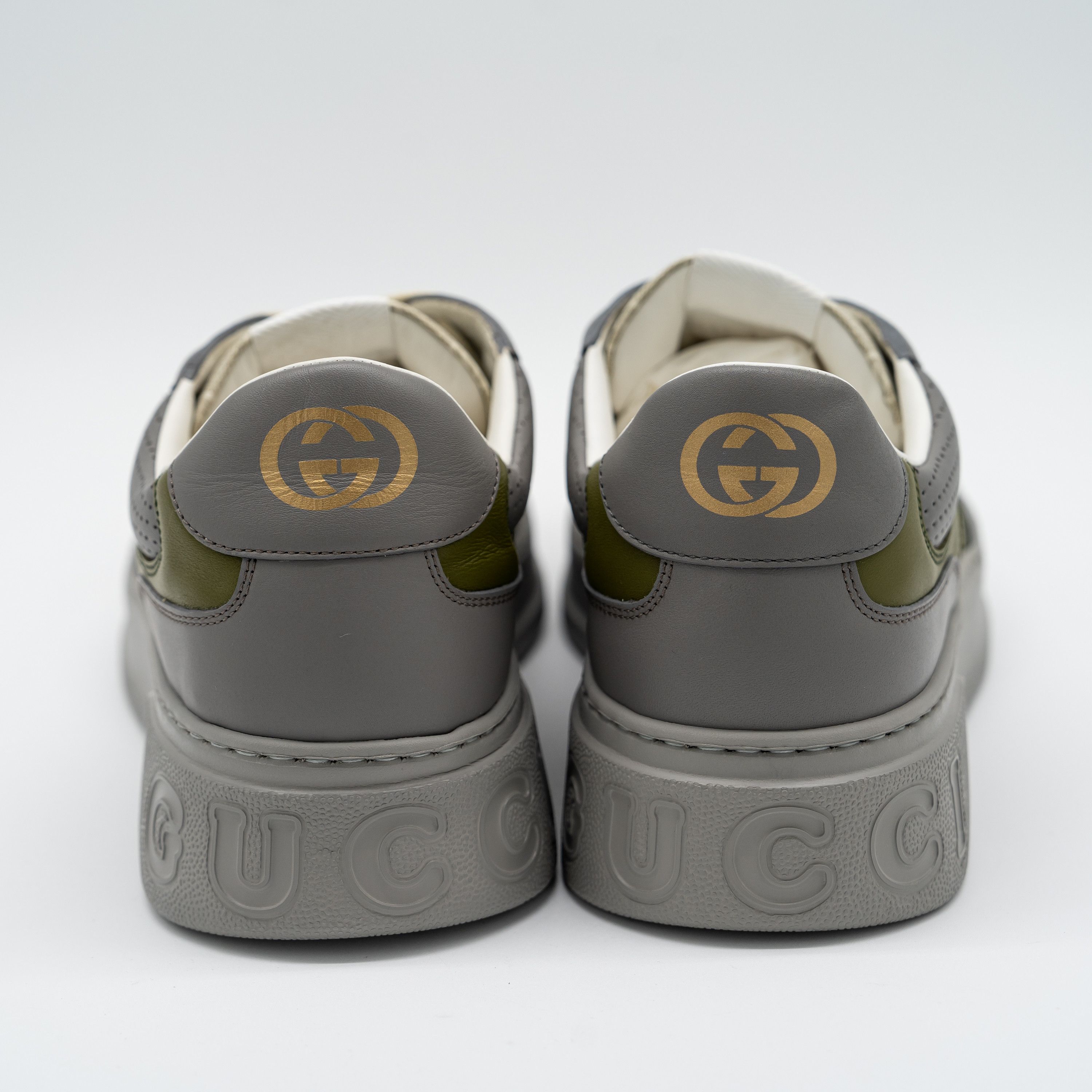 Gucci Gucci GG Chunky B Sneakers Green Beige Grey GG Leather Size US 15 / EU 48 - 5 Thumbnail