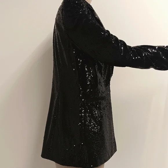 Lafayette 148 LAFAYETTE 148 NEW YORK Black Sequin Blazer - 2M (Sample) Size XS / US 0-2 / IT 36-38 - 6 Thumbnail