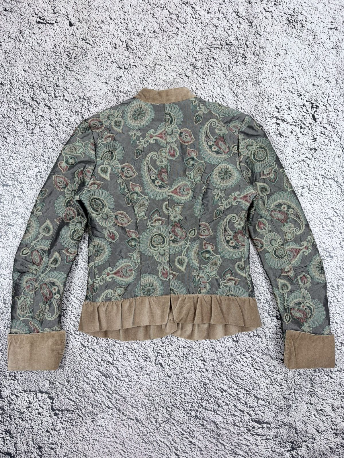plein sud NWT Vintage Plein Sud Quilted Paisley Velvet Jacket Y2K S Size XS / US 0-2 / IT 36-38 - 10 Thumbnail