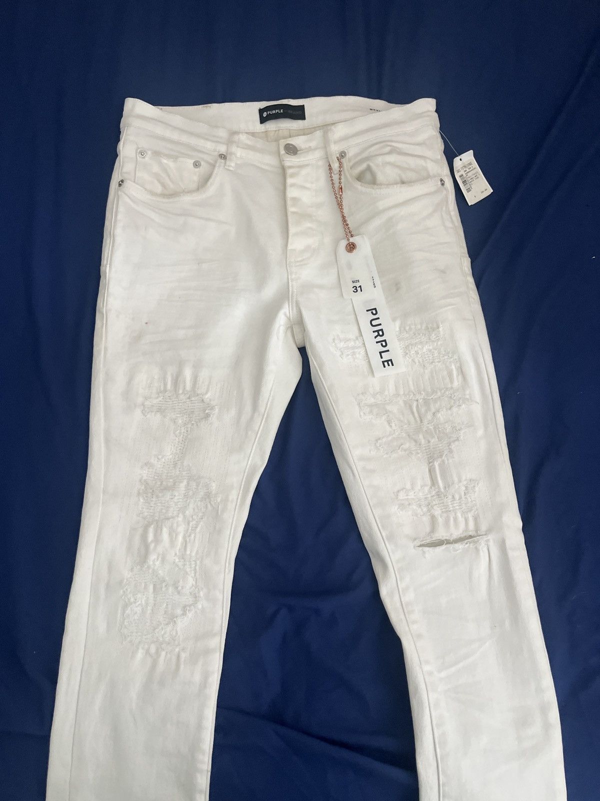 image of Saks Purple Brand Jeans in White, Men's (Size 31)