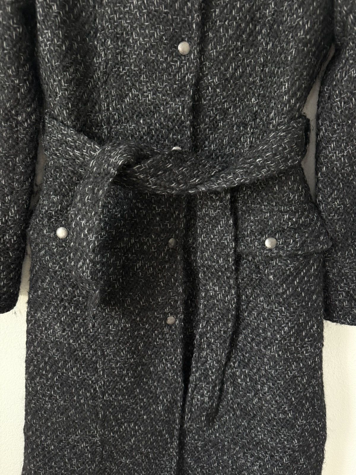 Michel Klein Michel Klein Knit Style Long Coat Black Double Pocket Size XS / US 0-2 / IT 36-38 - 3 Thumbnail