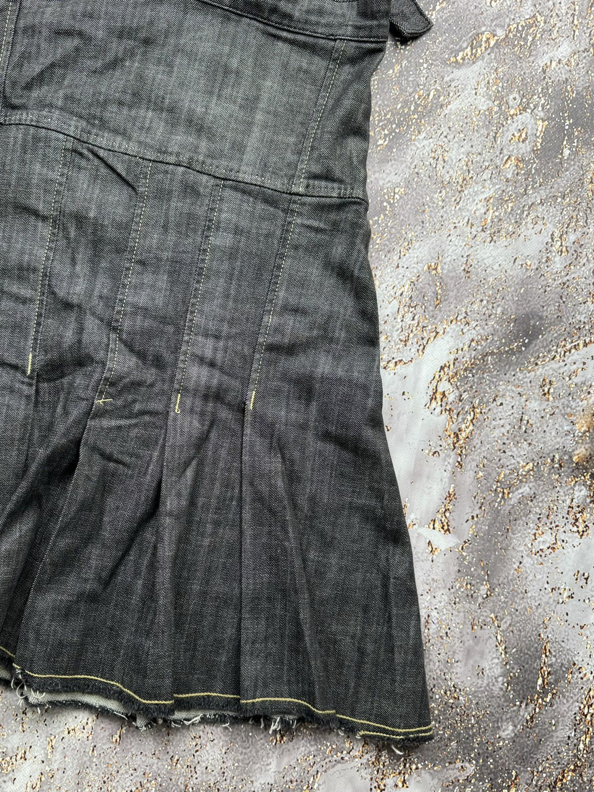 Vintage Vintage Denim Flared Bondage Midi Skirt Size 29" - 10 Thumbnail