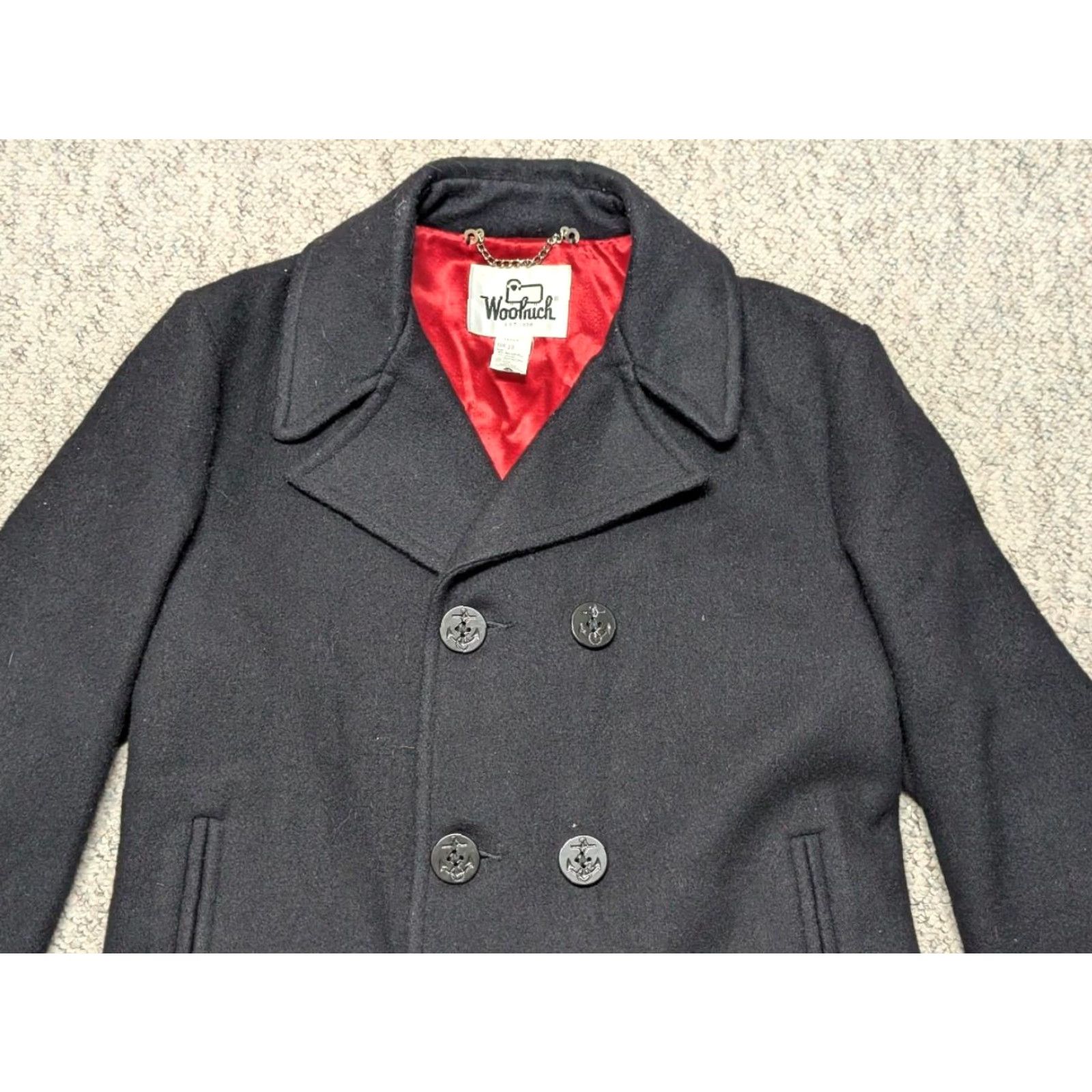 Vintage VINTAGE Woolrich pea coat Navy blue 38 USN wool jacket Woolrich Mens Wool blend Coat Navy WOOL peacoat USN 90s event theme: Navy blue 38 Mens Size US S / EU 44-46 / 1 - 3 Thumbnail