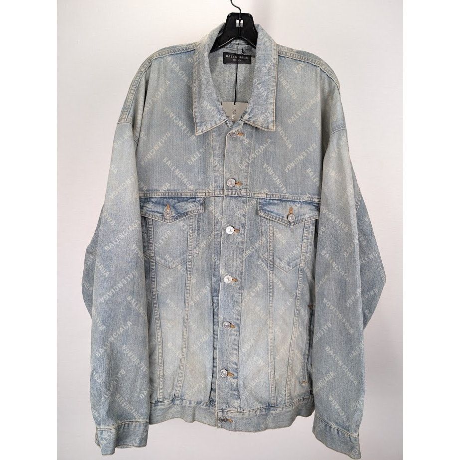 Balenciaga o1rshd1 Jacket Japanese Ring Blue Denim in Blonde Ring Size US L / EU 52-54 / 3 - 2 Thumbnail