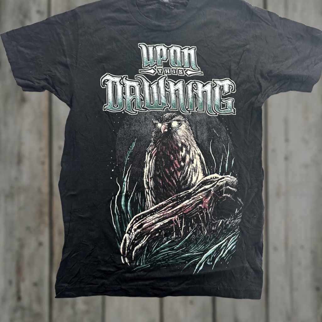 Tultex Upon This Dawning Shirt Mens Small Black Owl Graphic Band Tee Size US S / EU 44-46 / 1 - 1 Thumbnail