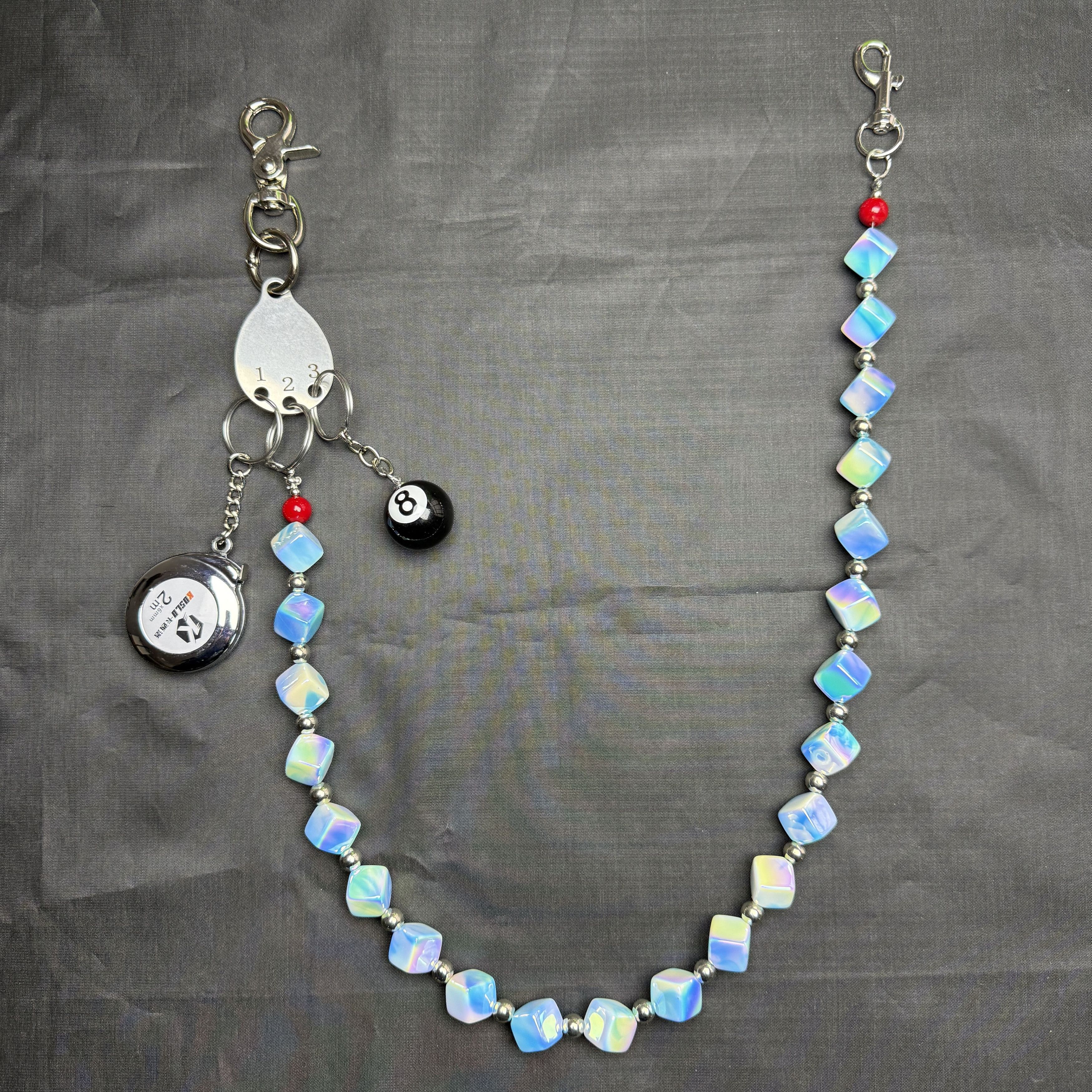 Japanese Brand Blue shiny Stone Square beads trousers chain Size ONE SIZE - 2 Thumbnail