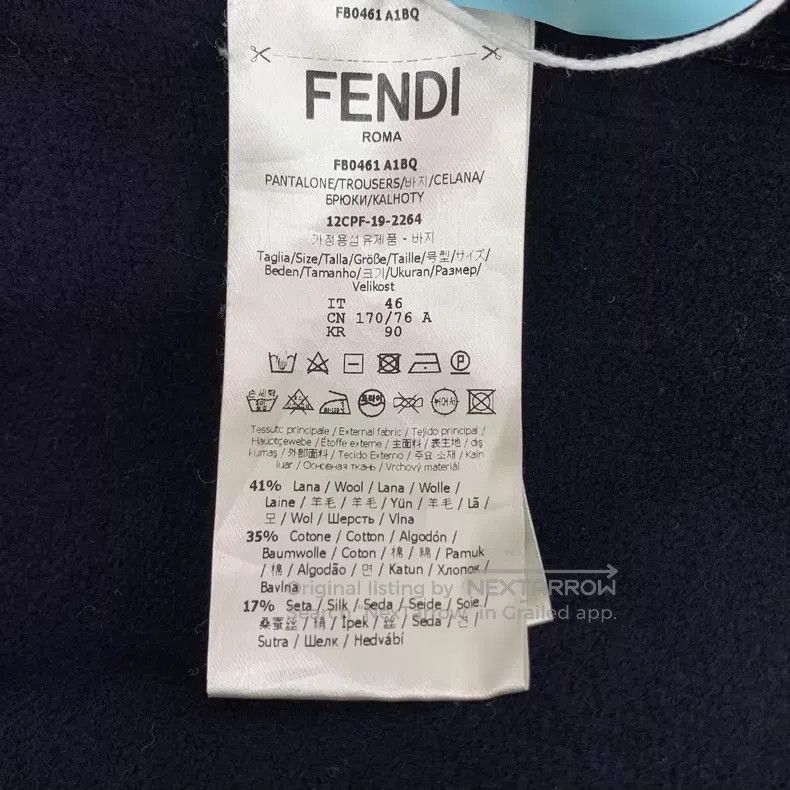 Fendi Fendi Dark Blue Side Double F Logo Wool Casual Trousers Size 30" / US 8 / IT 44 - 8 Thumbnail