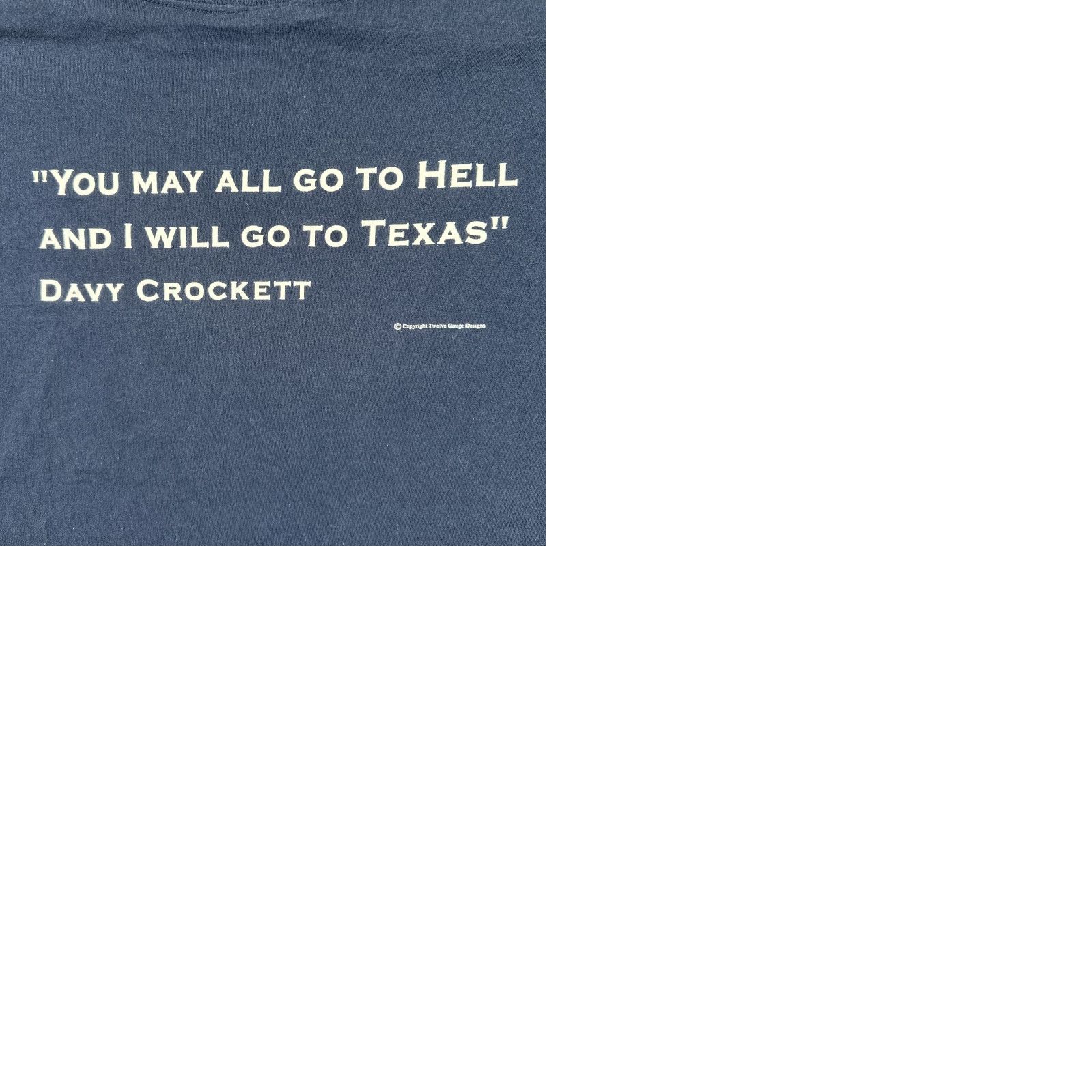 Gildan VINTAGE Gildan T Shirt Men 2XL Blue Texas Lone Star State Davey Crockett Quote Short Sleeve Crew Neck Shirt Mens Size US XXL / EU 58 / 5 - 10 Thumbnail