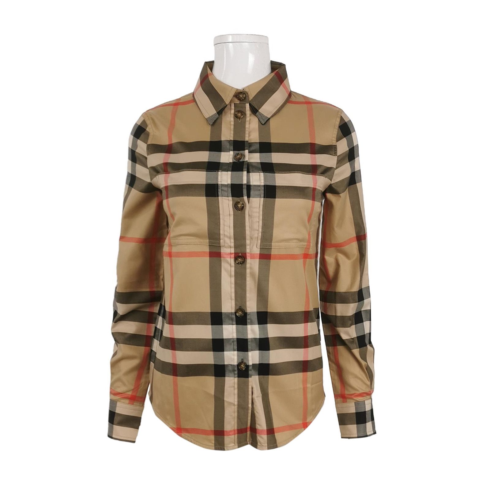 Burberry Burberry Cotton Check Collared Shirt US0/XXS Size XXS / US 00 / IT 34 - 1 Thumbnail