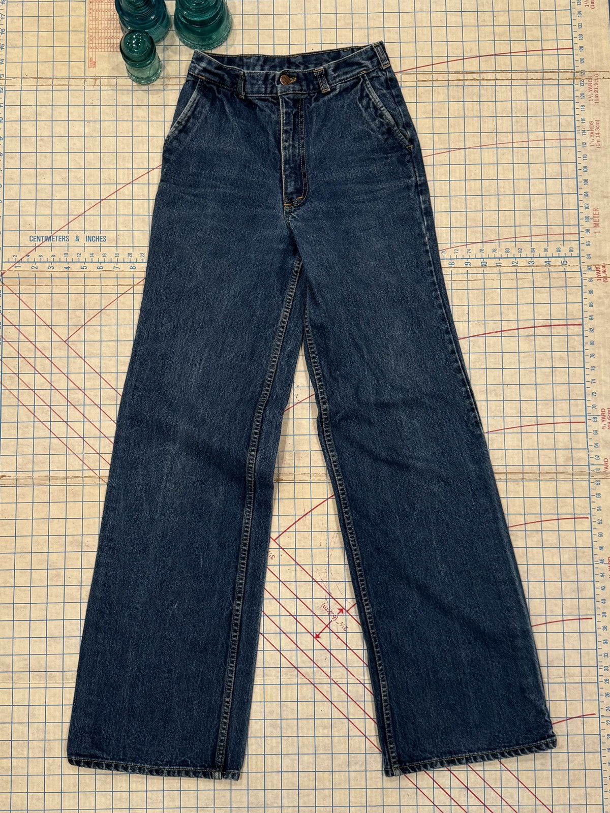 Vintage Vintage Seafarer 70’s Flair Wide Leg Jeans tagged 29 Blue Size US 29 - 1 Thumbnail