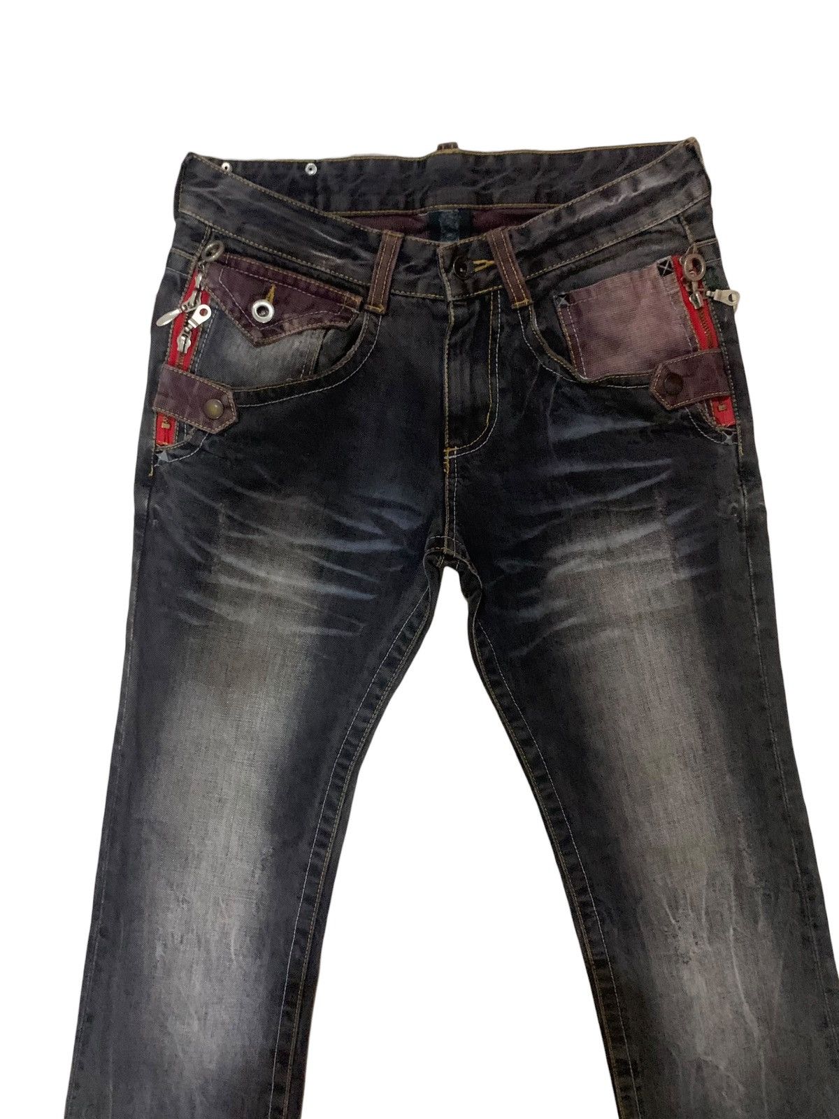 If Six Was Nine × Japanese Brand × Le Grande Bleu (L.G.B.) 🔥Flare🔥 Vintage Semantic Design Bootcut Punk Jeans Size US 30 / EU 46 - 4 Thumbnail