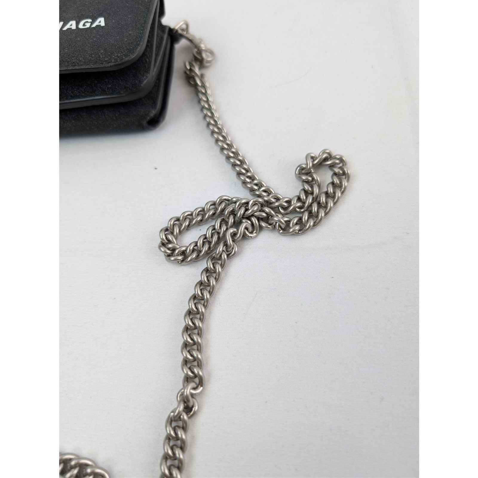Balenciaga o1rshd1 Women's SMLG Sparkling Mini Wallet on Chain in Black Size ONE SIZE - 6 Thumbnail