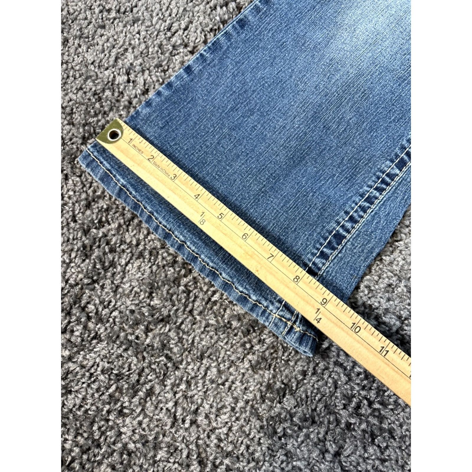 Vintage VINTAGE Angels Jeans Womens 32x31 Low Rise Light Wash Distressed Bootcut Inseam 31 in Blue Bohemian Womens Size 24" / US 00 / IT 34 - 3 Thumbnail