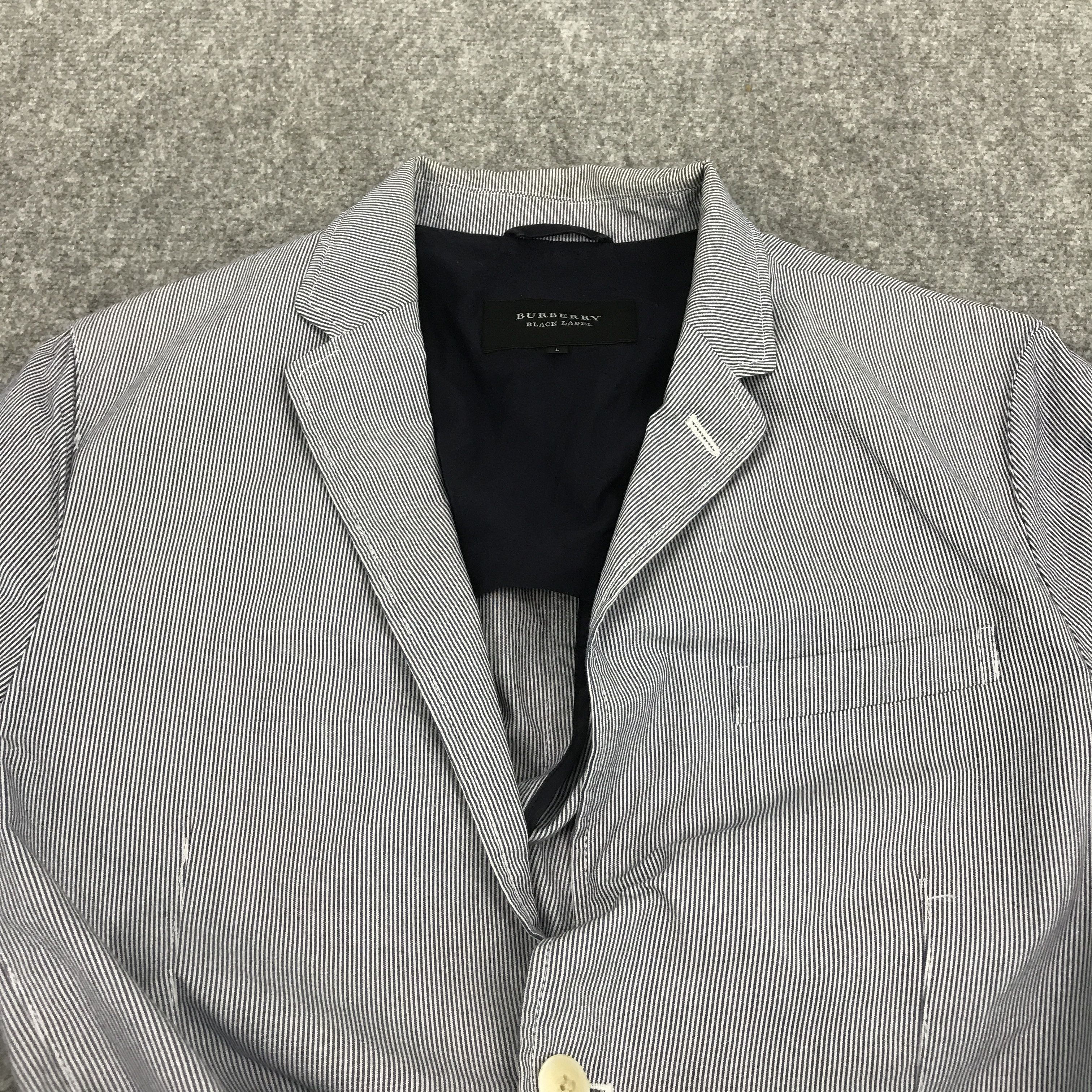 Burberry × Japanese Brand burberry black label Striped design blazer coat jacket Size US L / EU 52-54 / 3 - 4 Thumbnail