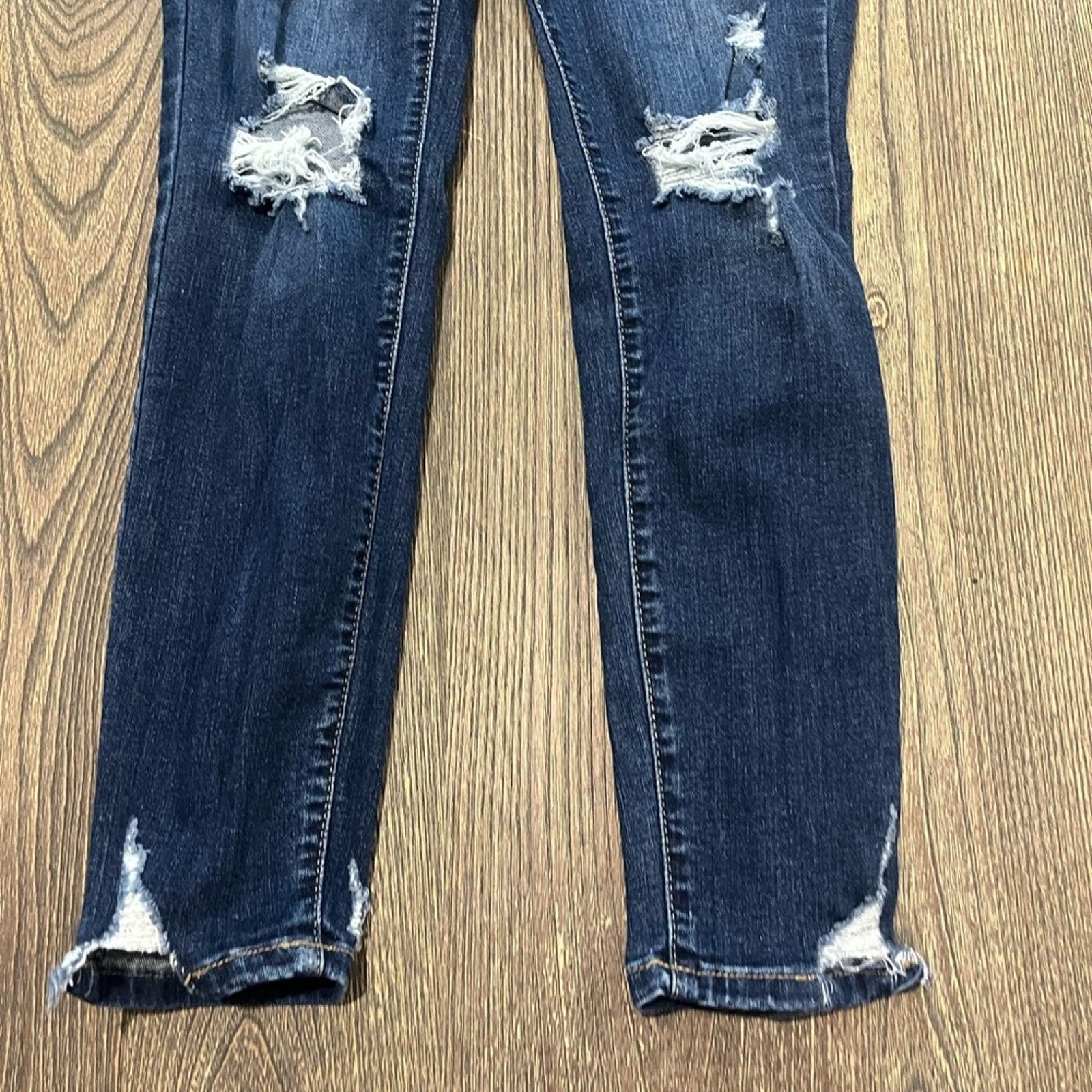 Vintage Cunina Super High Rise Ankle Skinny Jeans Distressed Size 7 Size 28" / US 6 / IT 42 - 2 Thumbnail