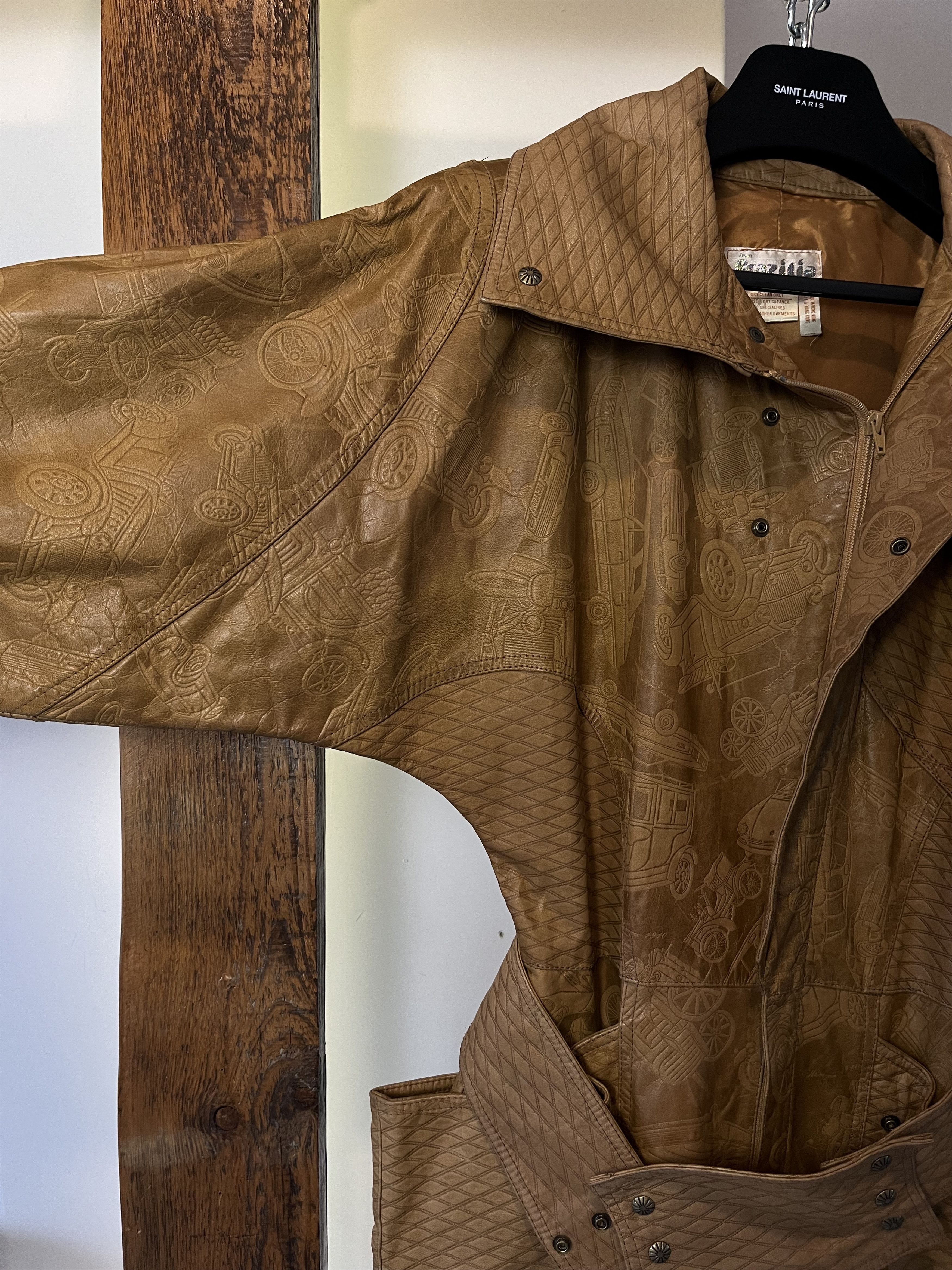Japanese Brand × Vintage 80s Brazilian Long Lamb Leather Festival Jumpsuits Size US 30 / EU 46 - 6 Thumbnail