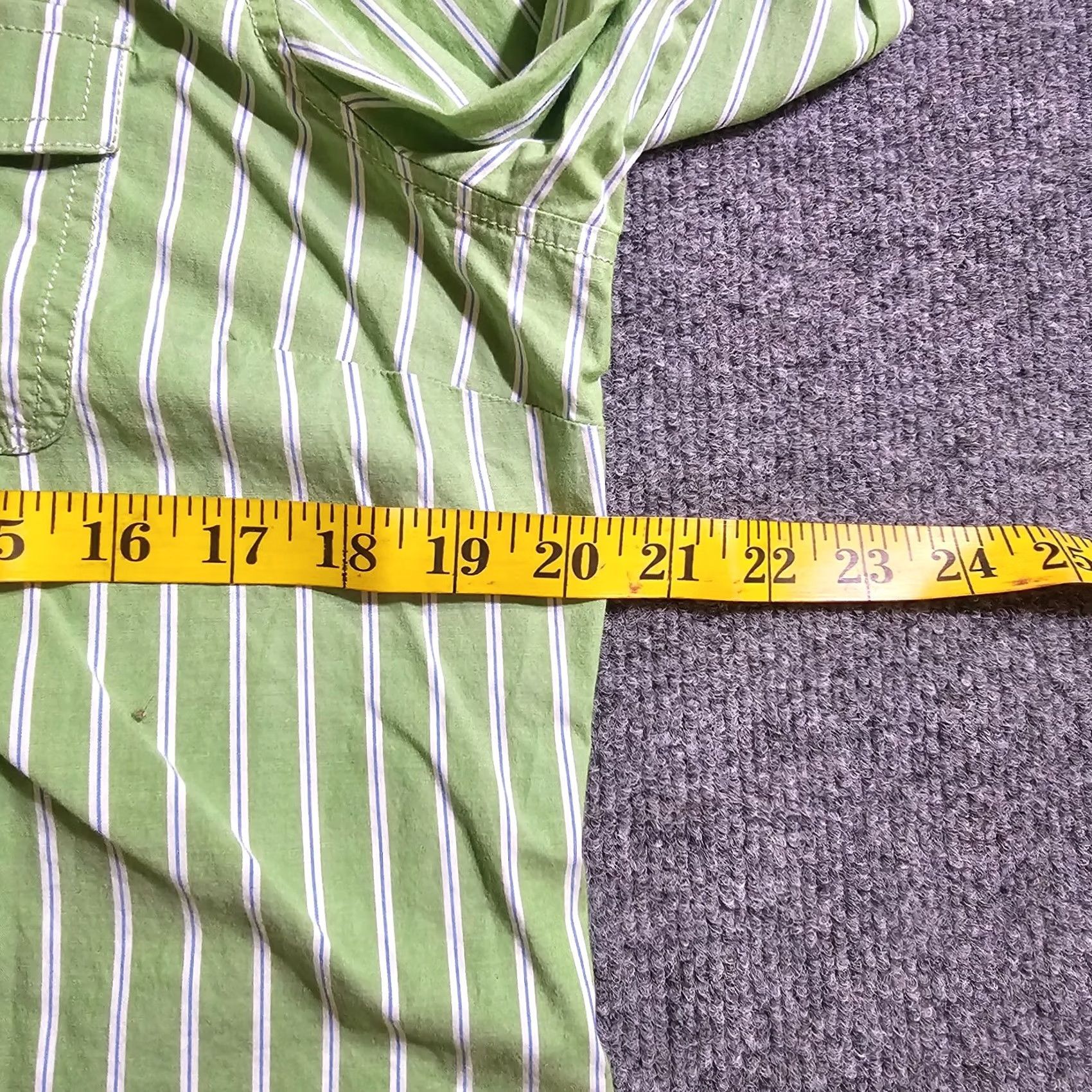 Vintage L.L. Bean Shirt Womens Large Green White Striped Button Long Sleeve Career Size L / US 10 / IT 46 - 5 Thumbnail