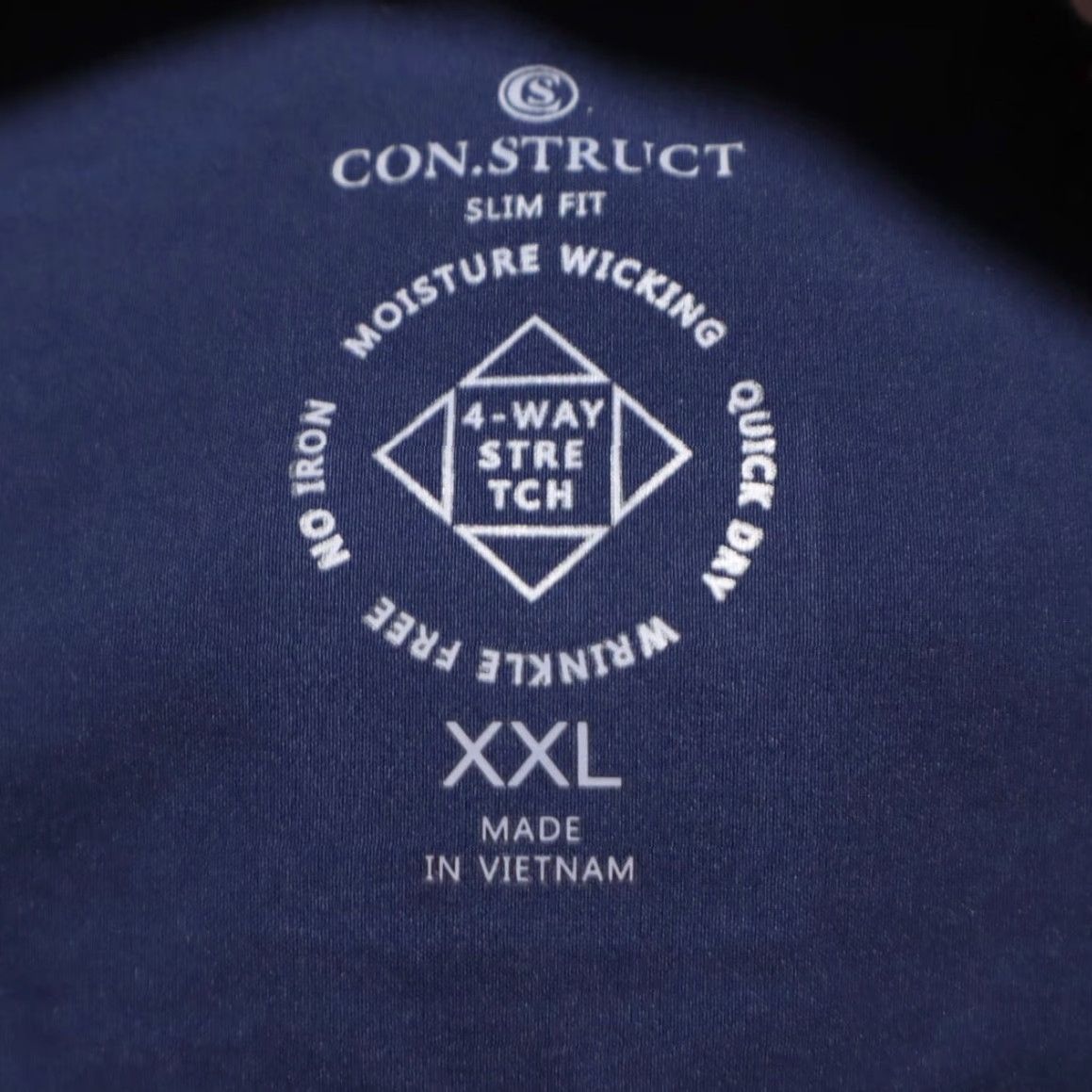 Vintage Con.Struct Slim Fit High Stretch Shirt Navy Blue Men 2XL Shirt Mens Slim Fit Button Down Long Sleeve Solid 2XL Navy Blue Con.Struct Shirt Size US XXL / EU 58 / 5 - 5 Thumbnail