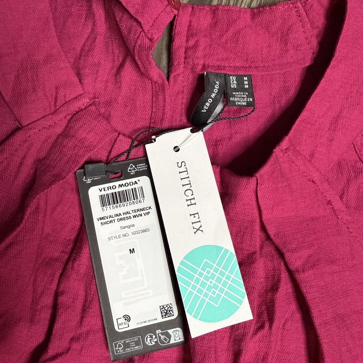 Other Vero Moda Fuchsia Halter Mini Dress Size M / US 6-8 / IT 42-44 - 4 Thumbnail