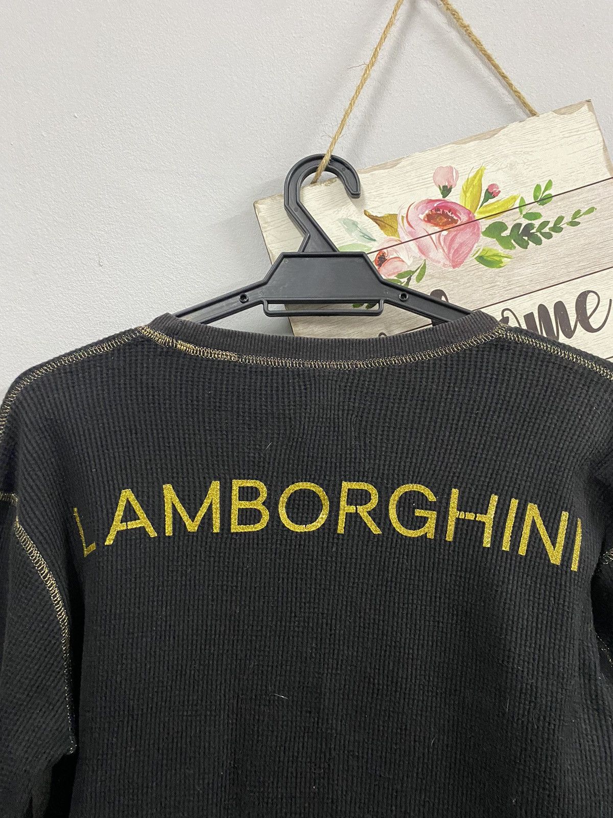 Lamborghini Vintage Lamborghini Side logo Patch fleece Hem Stitching🚄 Size US L / EU 52-54 / 3 - 10 Thumbnail