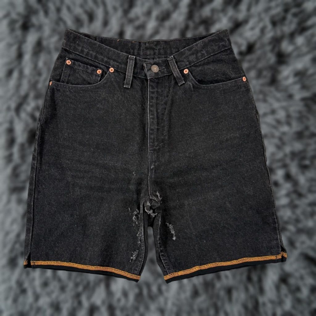 Levi's VINTAGE Levi's 505 Jeans Shorts Mens 28 Black Regular Fit 7" Inseam 90s Orange Tab denim shorts Size US 28 / EU 44 - 1 Thumbnail