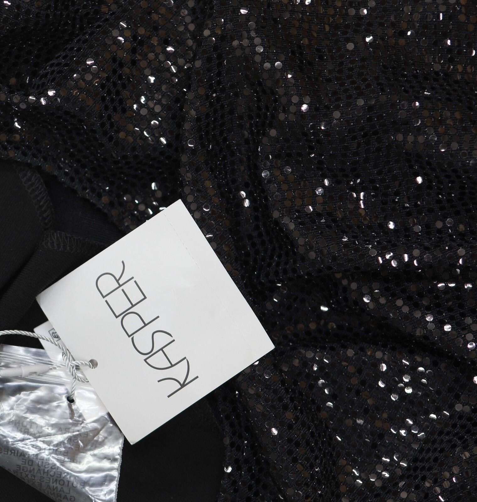 Other Nwt Kasper Sequin Ruffle Sleeve Top Blouse 10915717 Black S Size S / US 4 / IT 40 - 4 Thumbnail