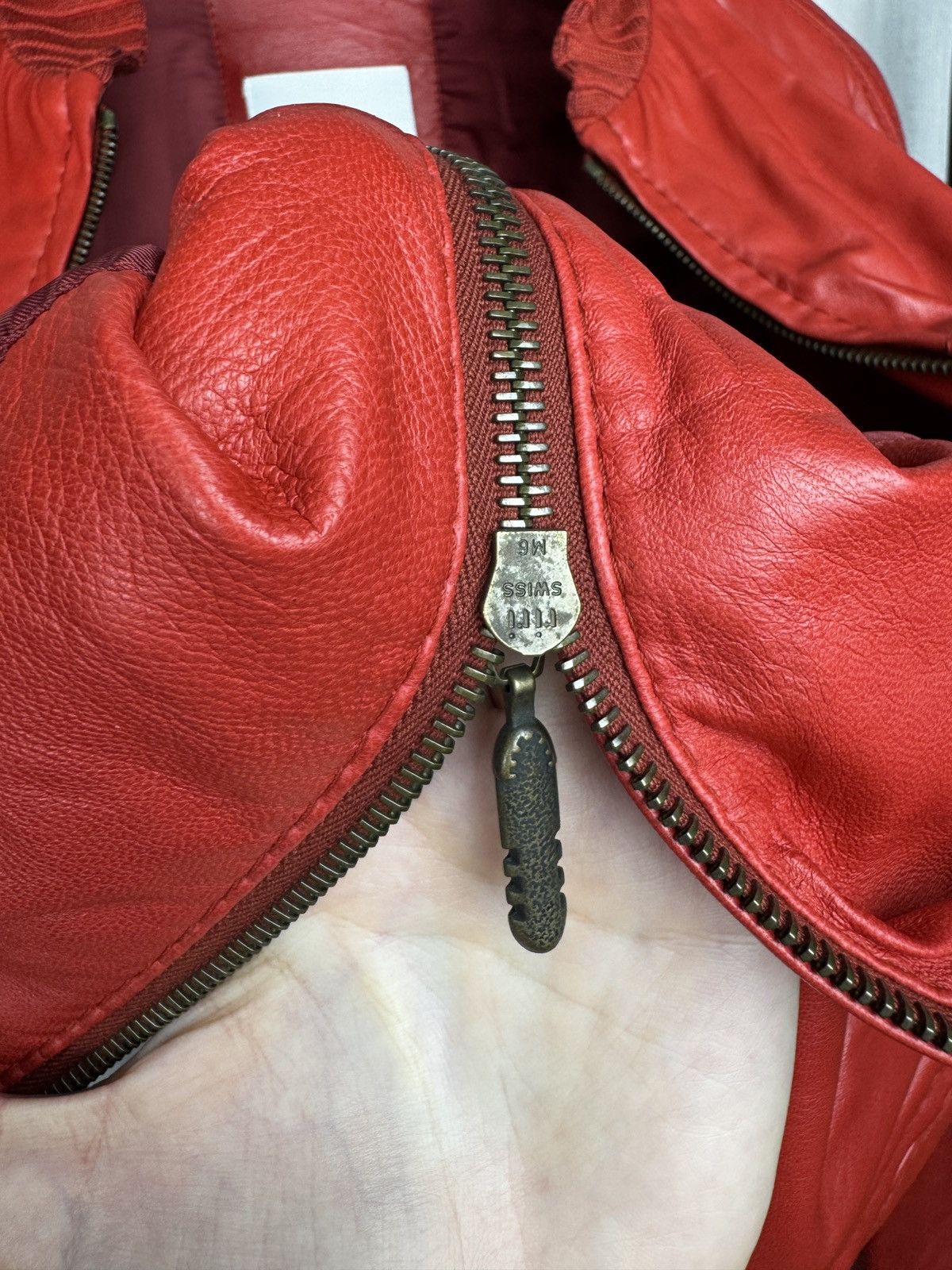 Gimo's Gimo’s red real leather bomber jacket vintage Size US L / EU 52-54 / 3 - 11 Thumbnail