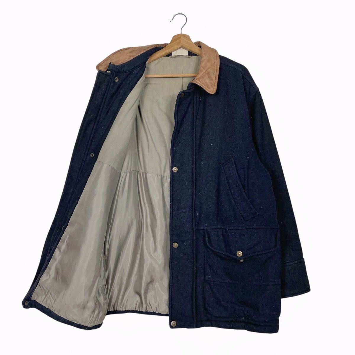 Marlboro Vintage Marlboro Wool Jacket With Leather Collar Size US L / EU 52-54 / 3 - 9 Thumbnail