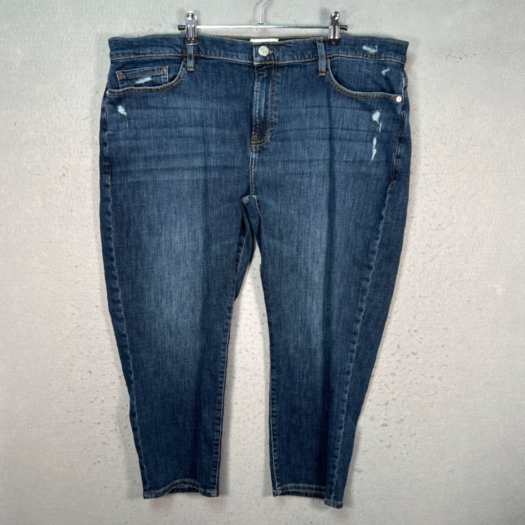 Frame FRAME Cropped Jeans Womens Size 34 Blue Distressed Mid-Rise Denim 5-Pocket Pocket 24in Inseam Size 24" / US 00 / IT 34 - 2 Thumbnail