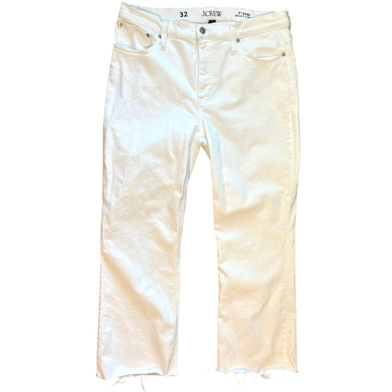 J.Crew J.Crew 9” Demi Bootcut Crop Jeans In White Size 32 Size 32" / US 10 / IT 46 - 3 Thumbnail