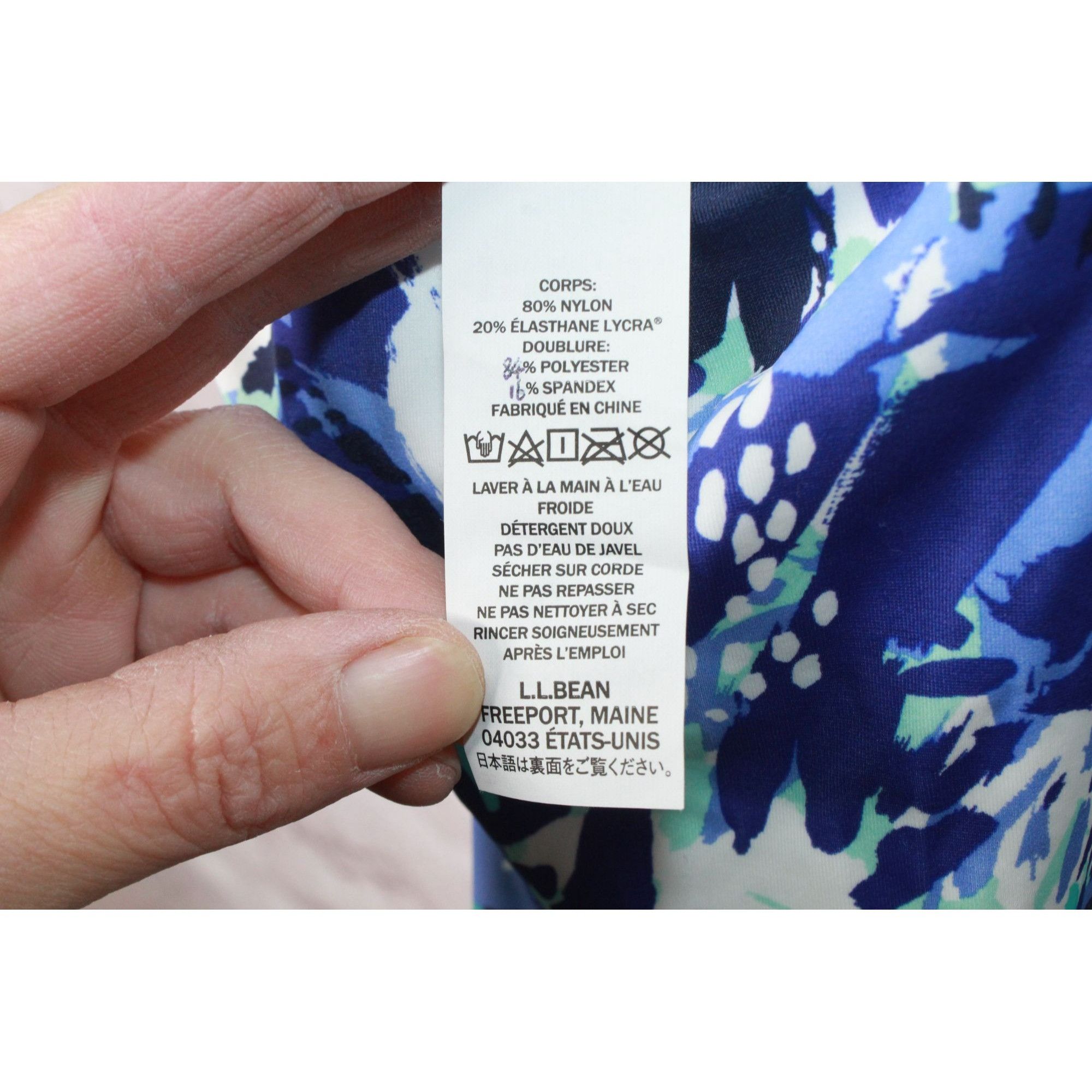L.L. Bean × Swims LL Bean Women's Swimwear Scoopneck Tankini Top Blue Print Size S / US 4 / IT 40 - 9 Thumbnail
