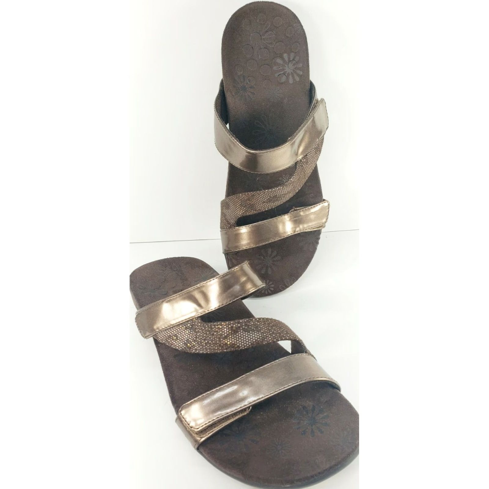 Vionic Vionic Jodie Sandals Flip Flops Boho Comfy Women's Sz 8M Brown Metallic ECU Size US 8 / IT 38 - 2 Thumbnail