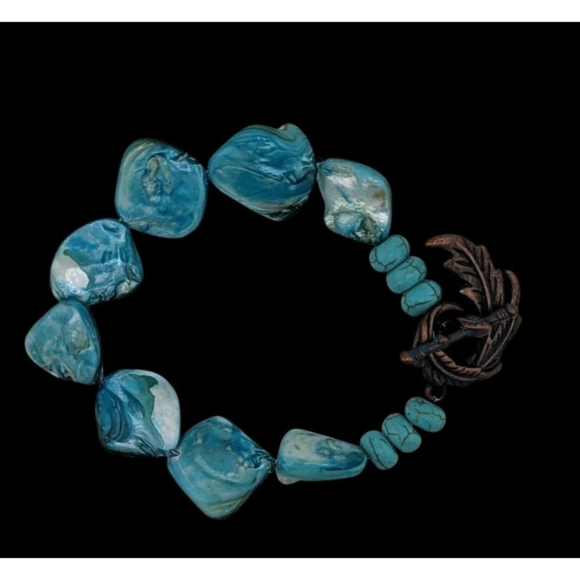 Handmade Handmade Mermaidcore Blue Shell And Howlite Bracelet With An Size ONE SIZE - 2 Thumbnail